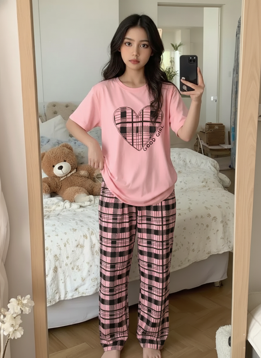 Good Girl Printed Half Sleeve Night Suit (7-16 Years)