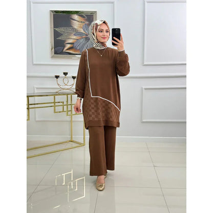 Winter Mosaic Printed Long Sleeves 2 PCs Co-Ord Set