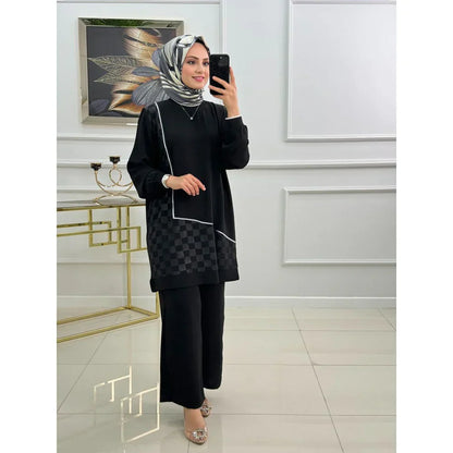 Winter Mosaic Printed Long Sleeves 2 PCs Co-Ord Set