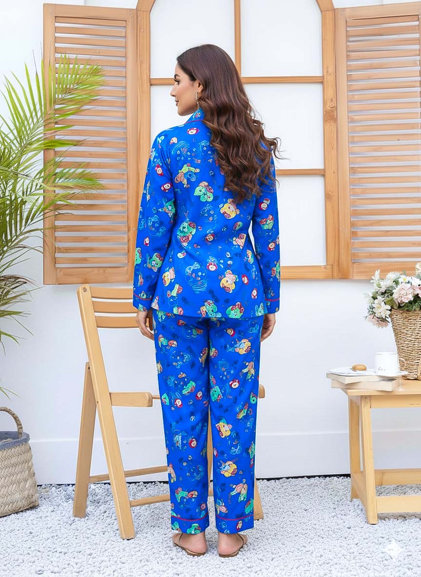 Imported Linen Printed Blue Skies PJ Set-LP7