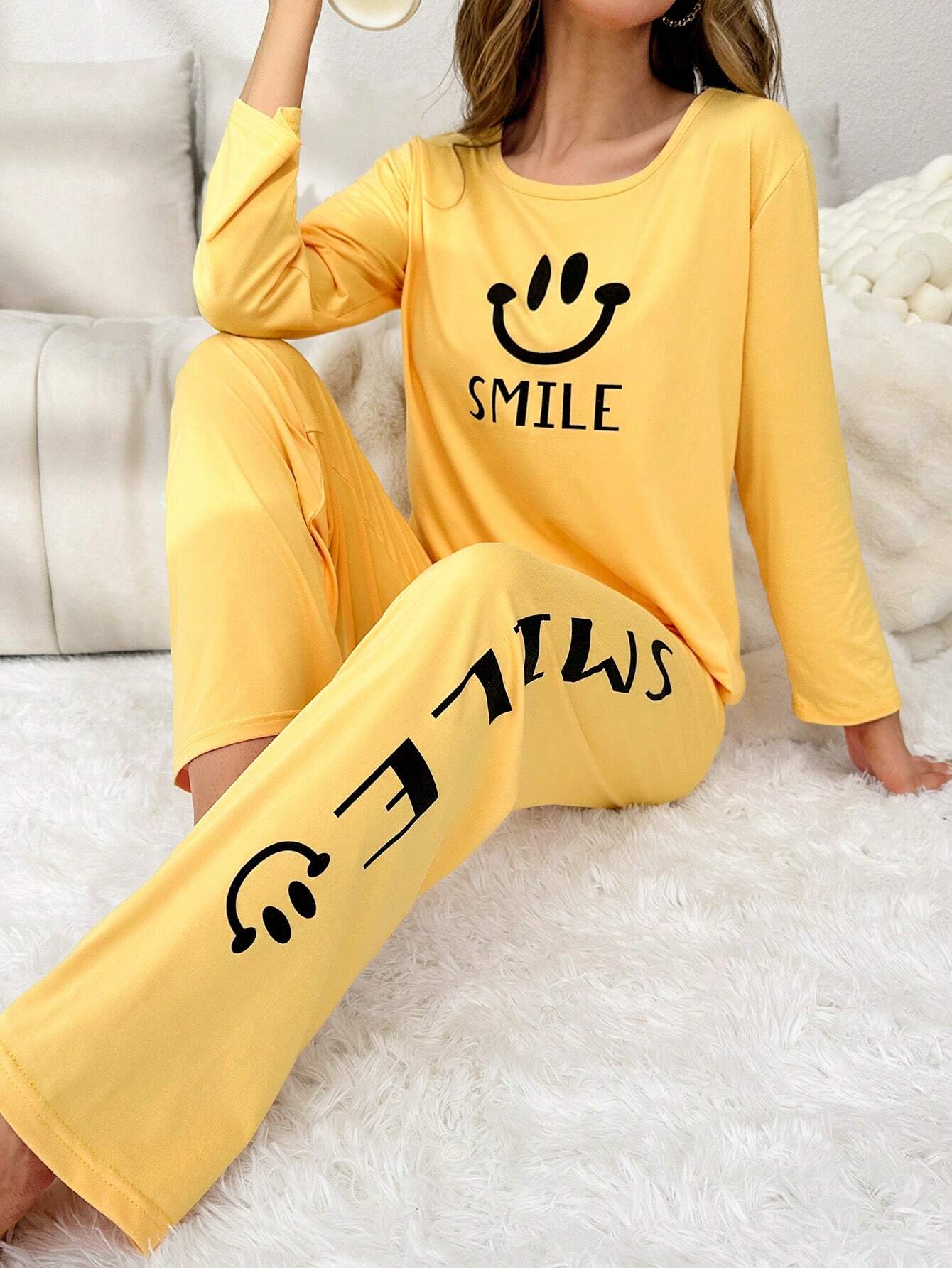 Smile Forever Printed Night Suit
