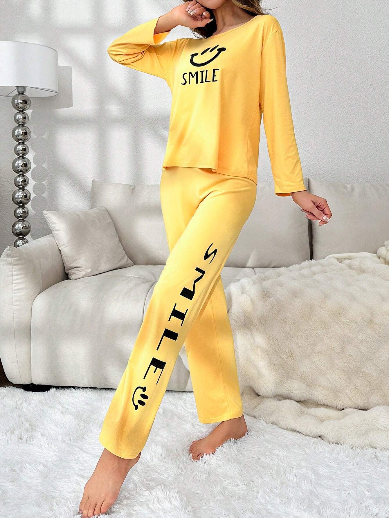 Smile Forever Printed Night Suit