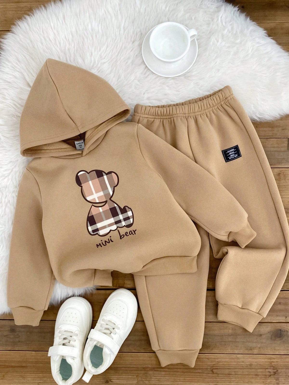 Mini Bear Printed Kids Winter Suit
