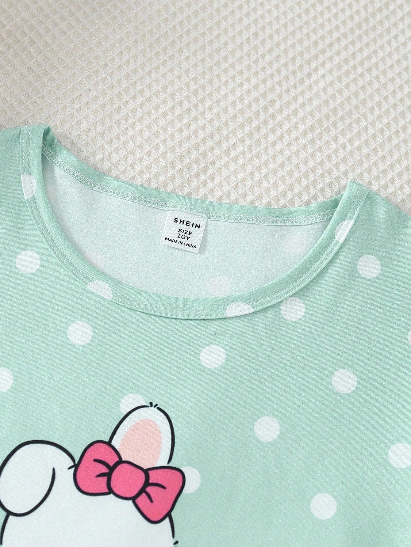 Cute Rabbit Printed Half Sleeve Night Suit (7-16 Years)