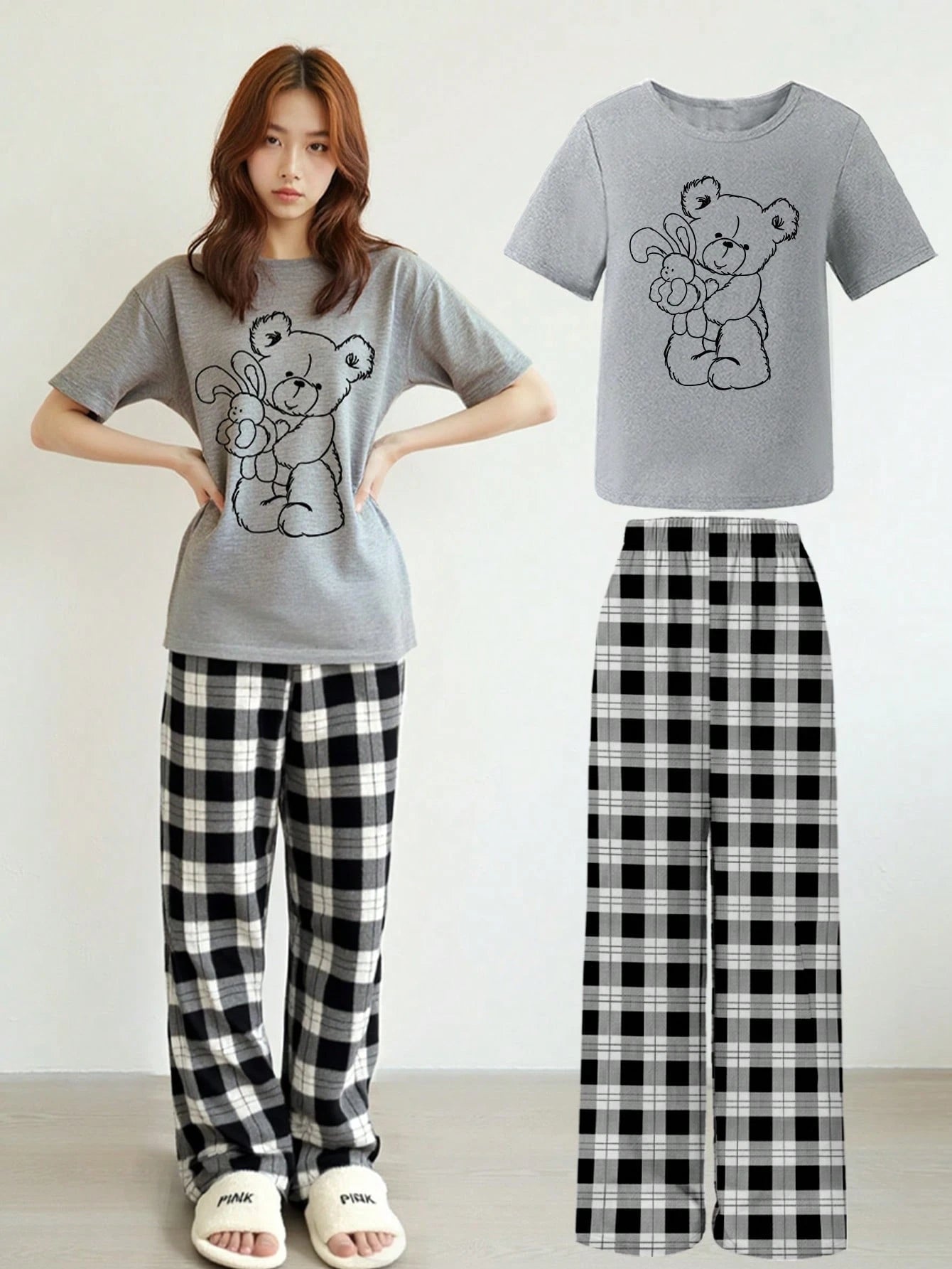 Bunny Hug Printed Half Sleeve Night Suit (7-16 Years)