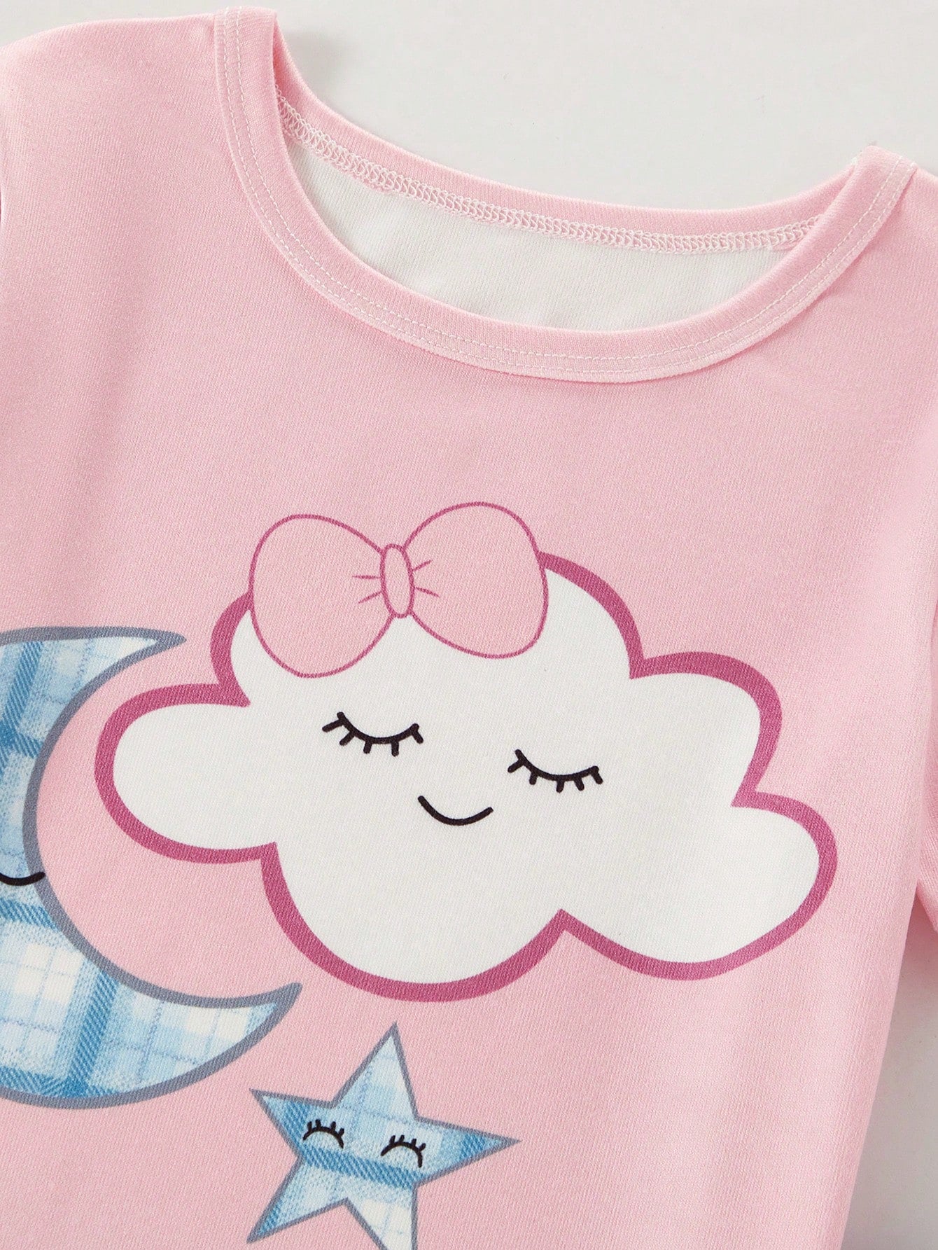 Moon & Cloud Printed Half Sleeve Kids Suit
