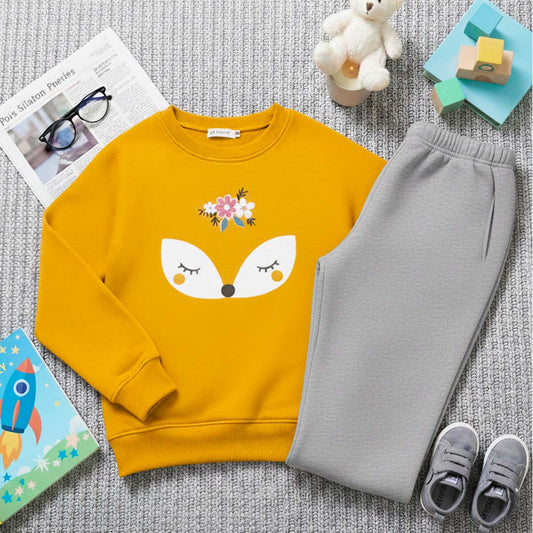 Yellow Fox Printed Kids Winter Suit (Each)