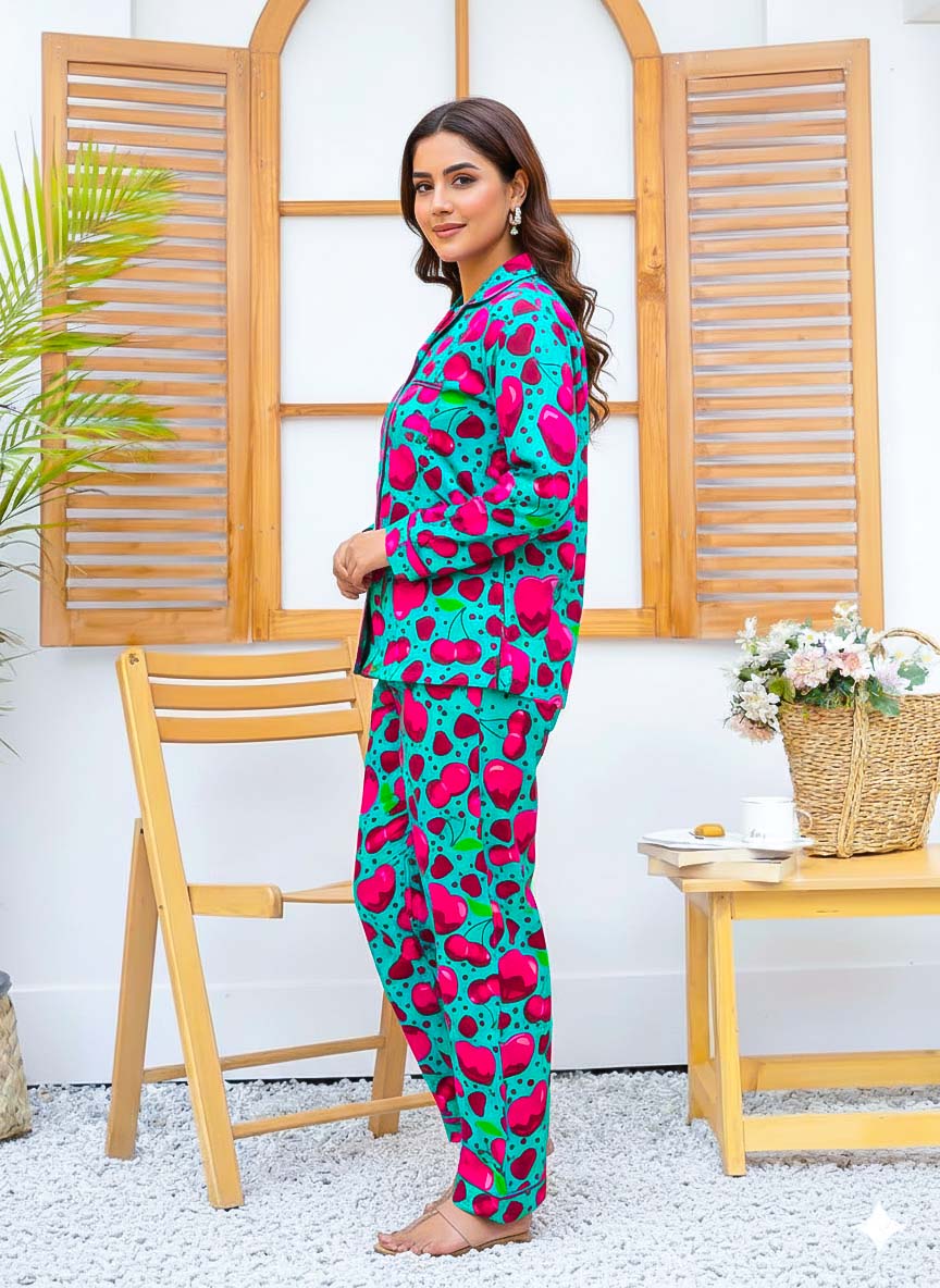 Imported Linen Printed Forest Love PJ Set-LP16