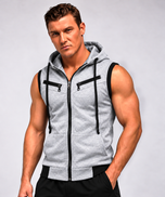 Winter Sleeveless Hooded Zipper For Men