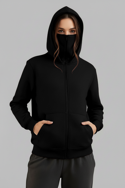 Balaclava Ninja Zipper Hoodie Jacket For Women
