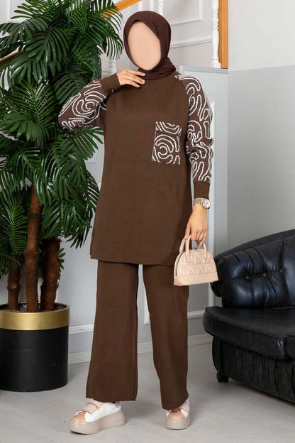 Winter Wood Printed Style Long Sleeves 2 PCs Co-Ord Set