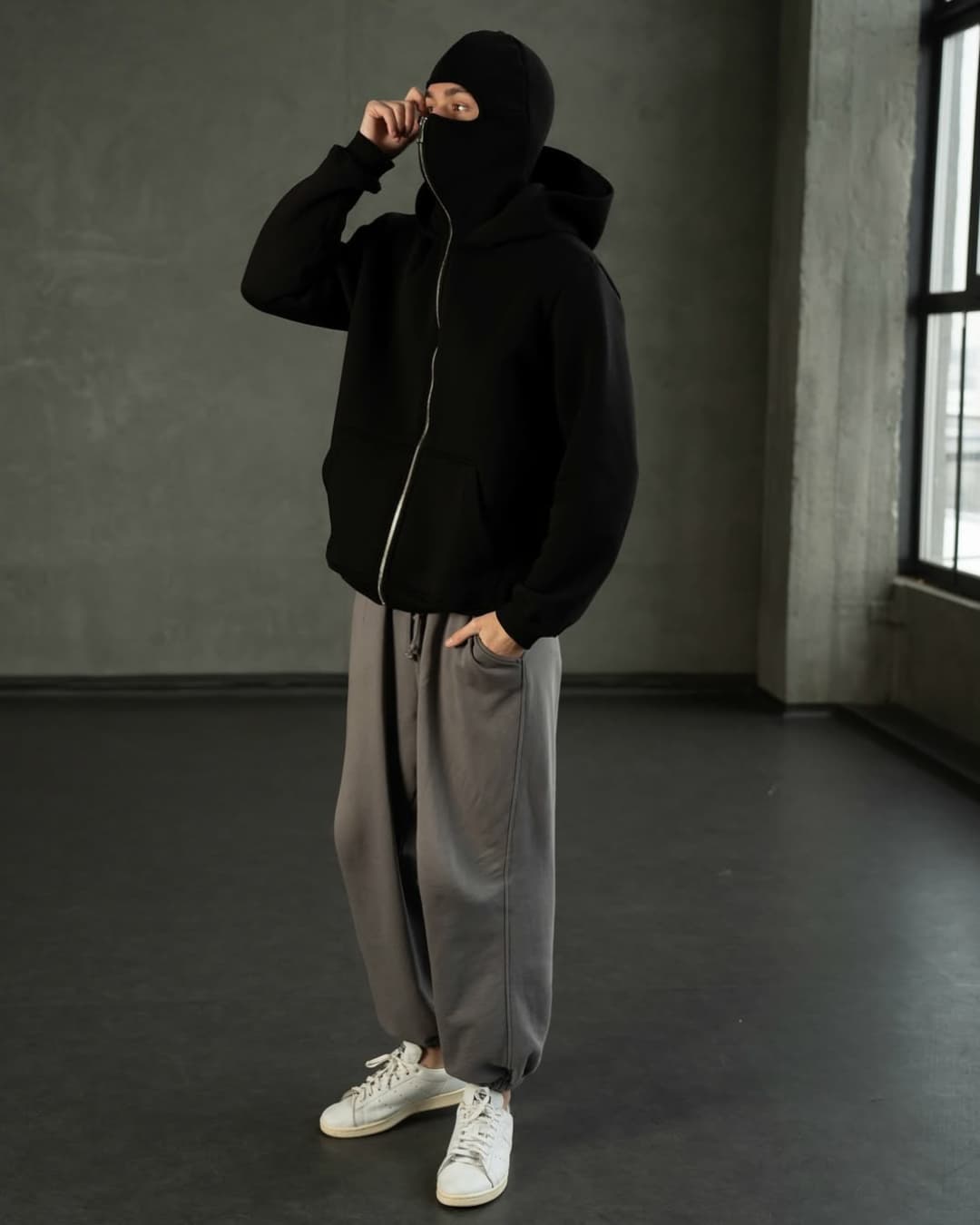 Balaclava Ninja Zipper Hoodie Jacket For Men