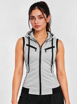 Winter Sleeveless Hooded Zipper For Women