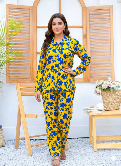 Imported Linen Printed Butterfly Dreams PJ Set-LP2