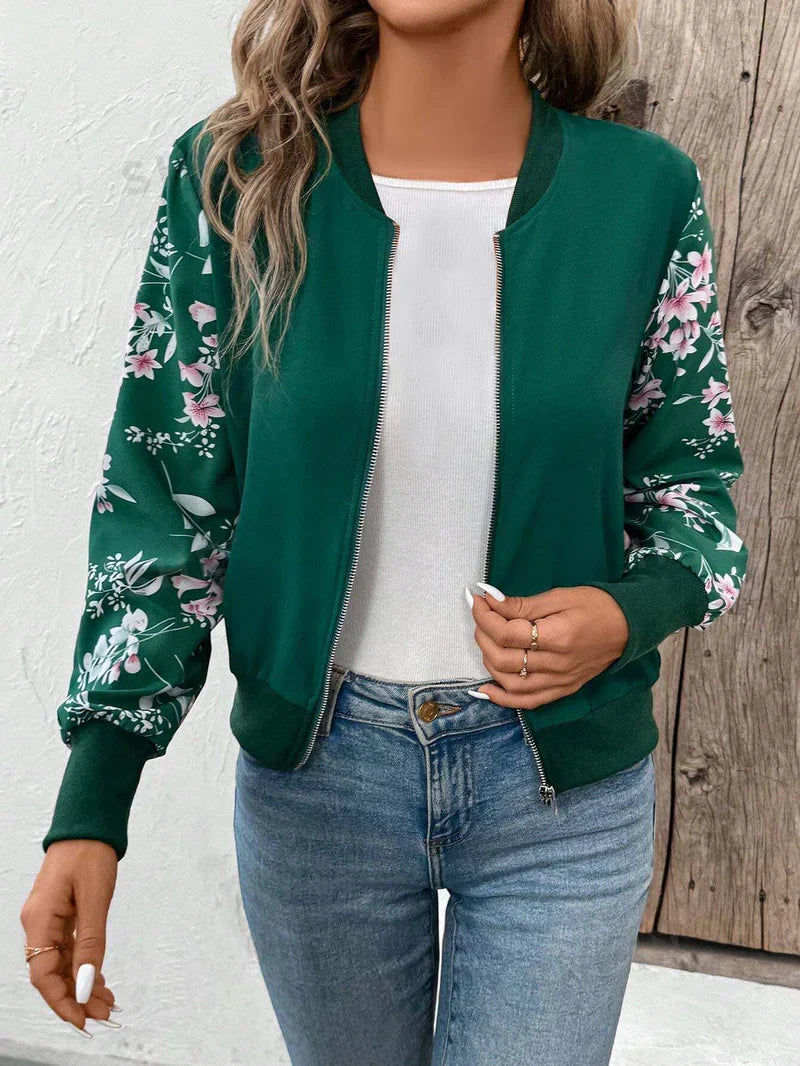 Winter Fleece Floral Printed Jacket For Women