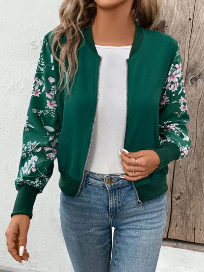 Winter Fleece Floral Printed Jacket For Women