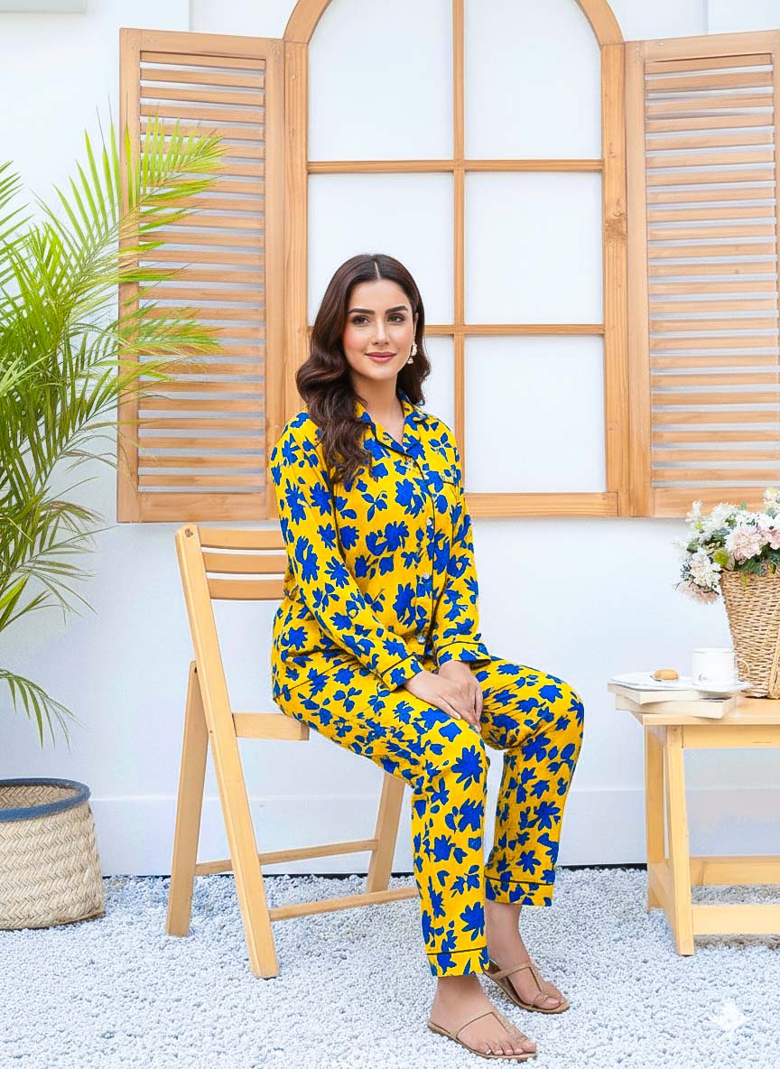 Imported Linen Printed Butterfly Dreams PJ Set-LP2