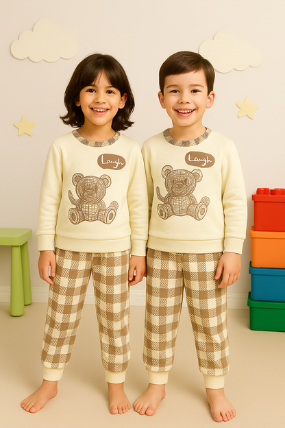 Check Bear Printed Kids Winter Suit (Each)