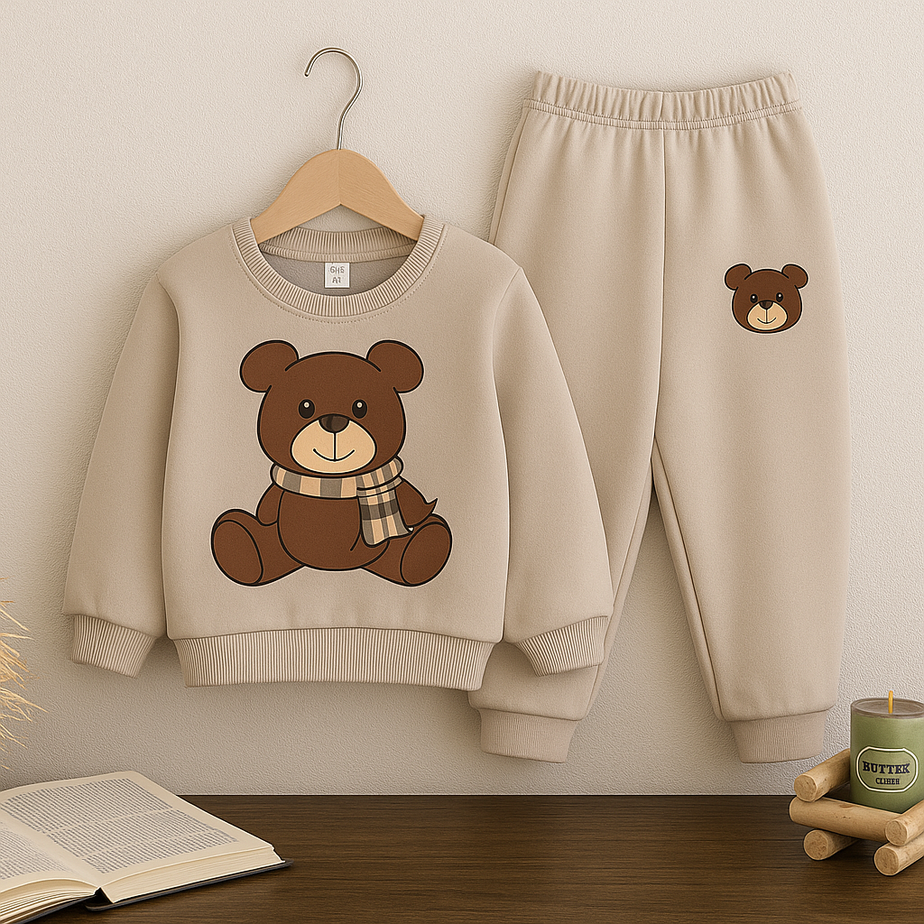Teddy Bear Printed Kids Winter Suit (Each)