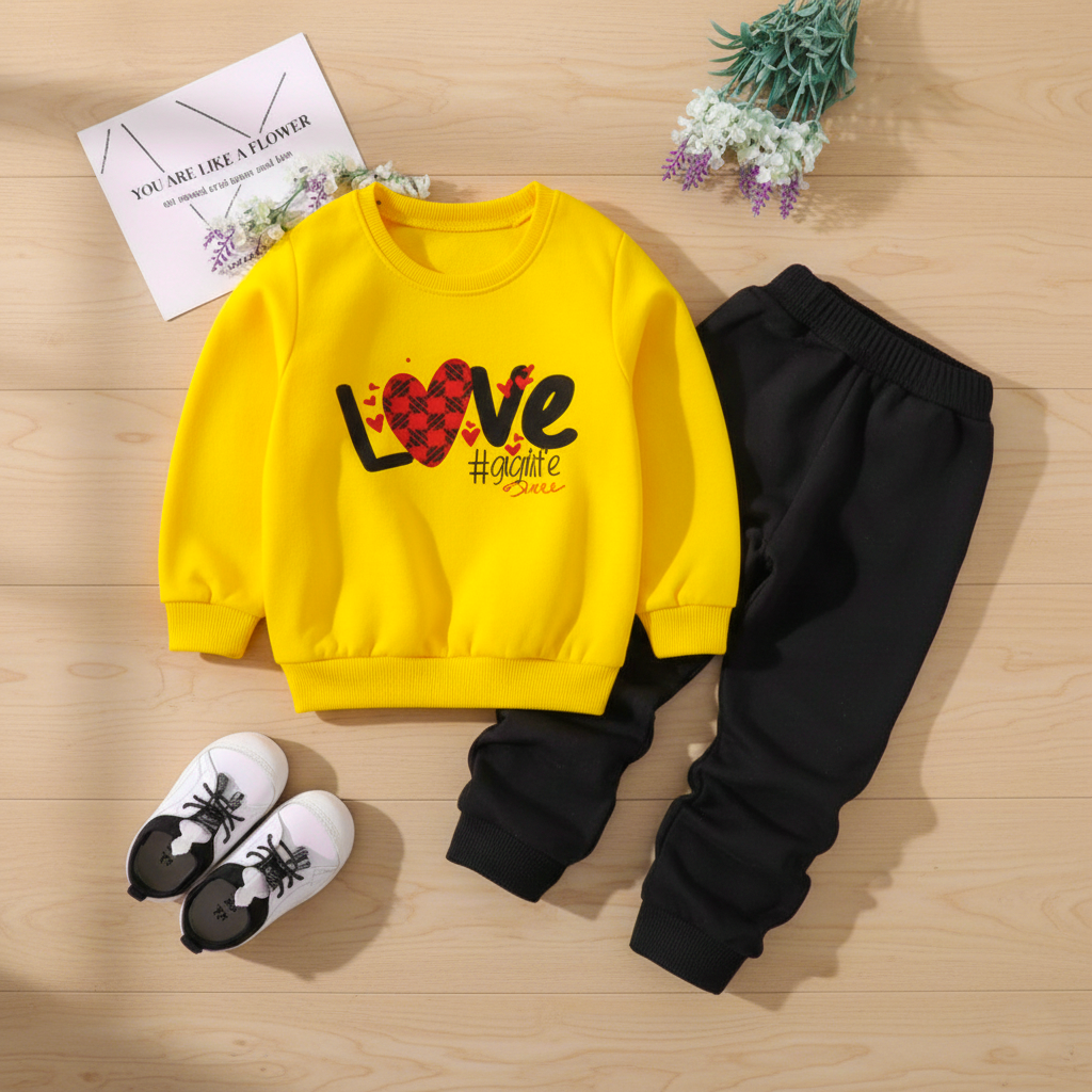 Yellow Love Printed Kids Winter Suit (Each)