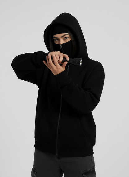 Balaclava Ninja Zipper Hoodie Jacket For Men