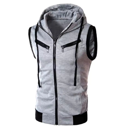 Winter Sleeveless Hooded Zipper For Women