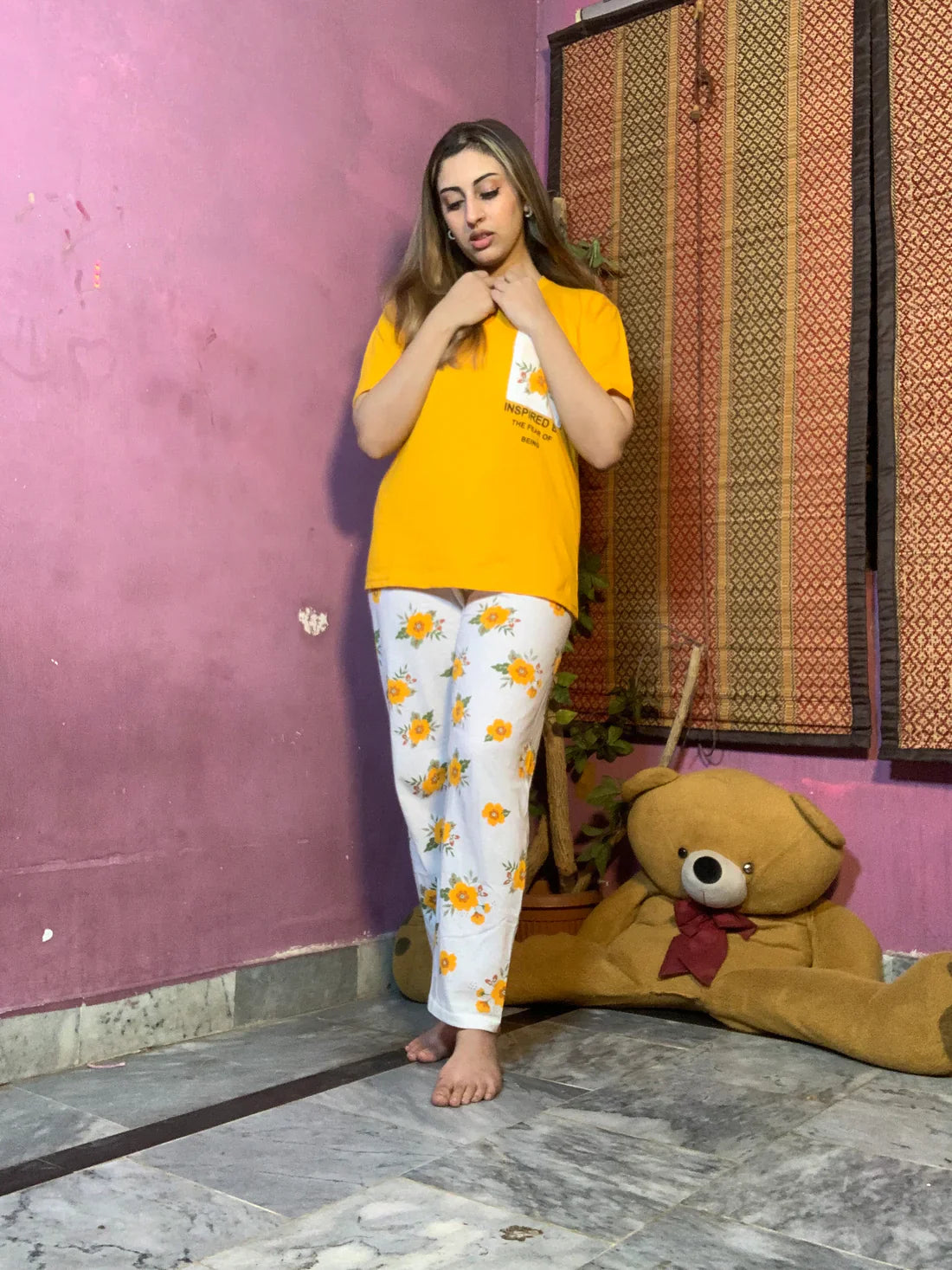 Pocket Printed Night Suit