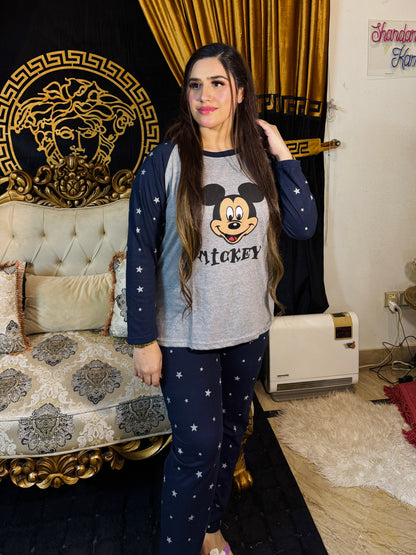 Mickey Stars Printed Pajama Night Suit