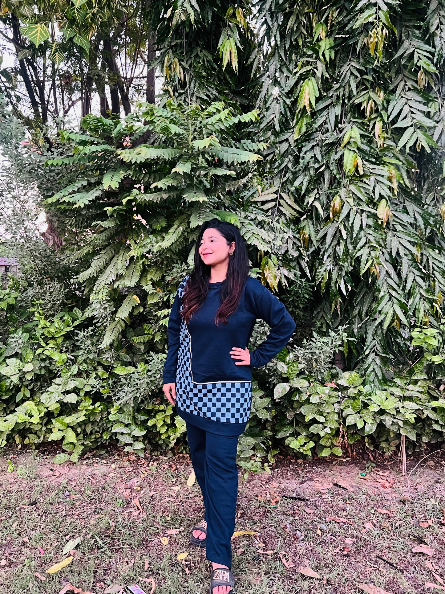 Winter Mosaic Printed Long Sleeves 2 PCs Co-Ord Set