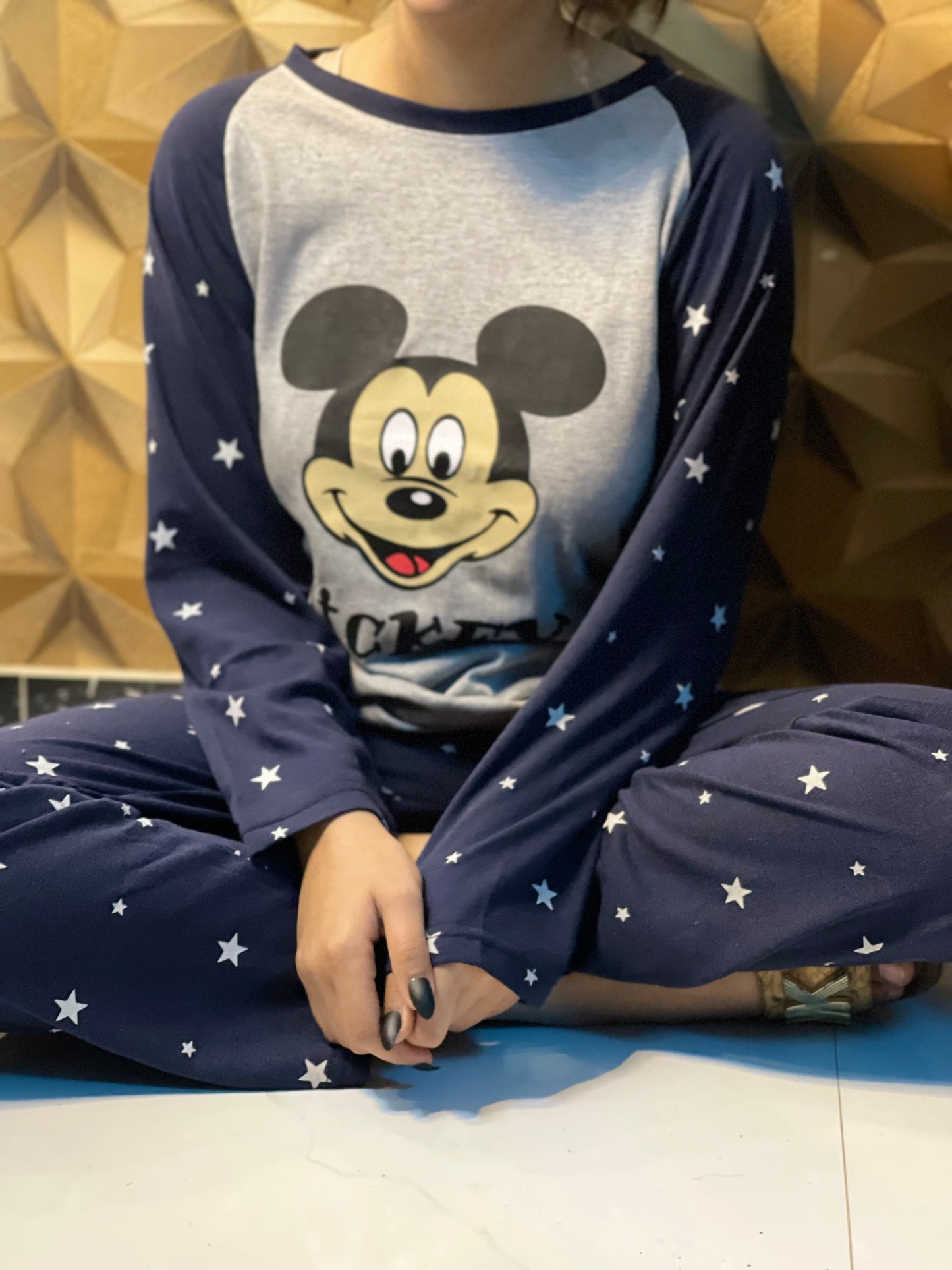 Mickey Stars Printed Pajama Night Suit