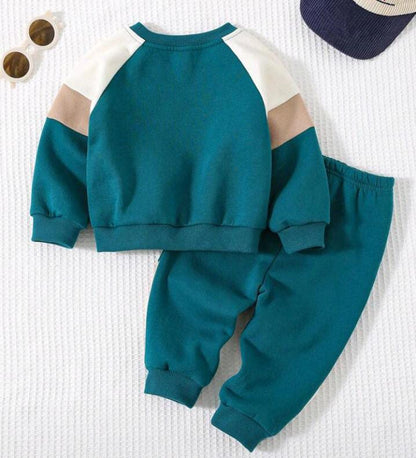 Green Teddy Printed Kids Winter Suit (Each)