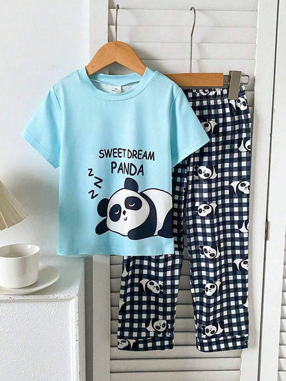 Sweet Dream Panda Half Sleeve Kids Suit