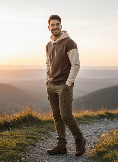 Winter Coffee With Cream Basic Hoodie For Men