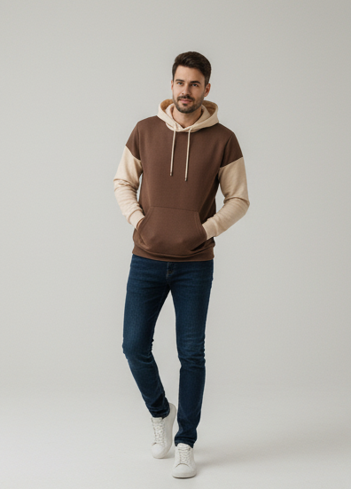 Winter Coffee With Cream Basic Hoodie For Men