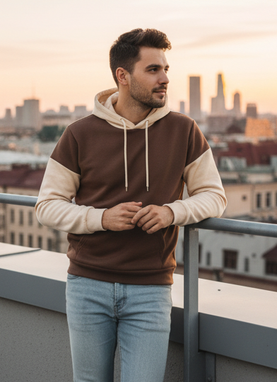 Winter Coffee With Cream Basic Hoodie For Men