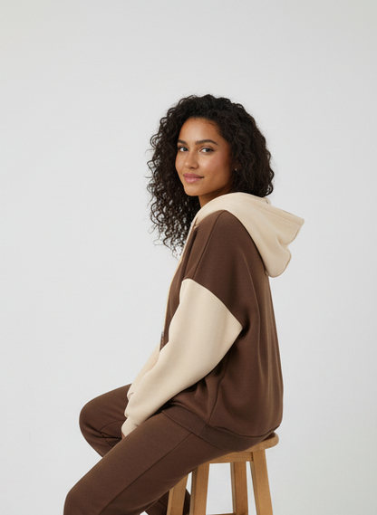 Winter Coffee With Cream Basic Hoodie For Women