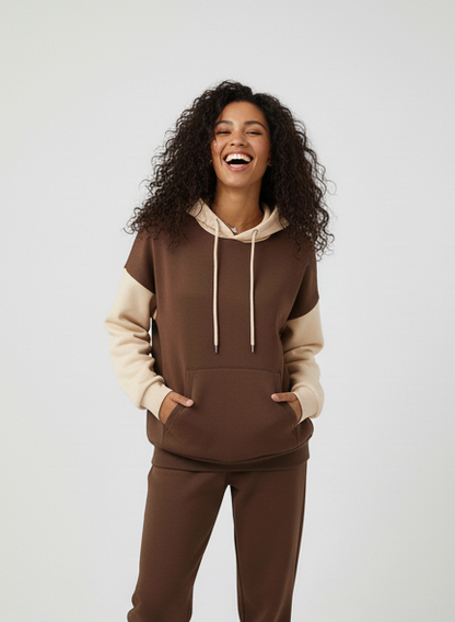 Winter Coffee With Cream Basic Hoodie For Women