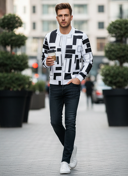 Winter Urban Gridlock Bomber Jacket For Men