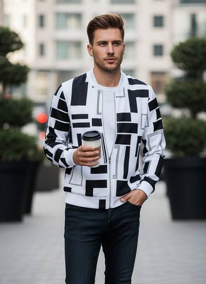 Winter Urban Gridlock Bomber Jacket For Men