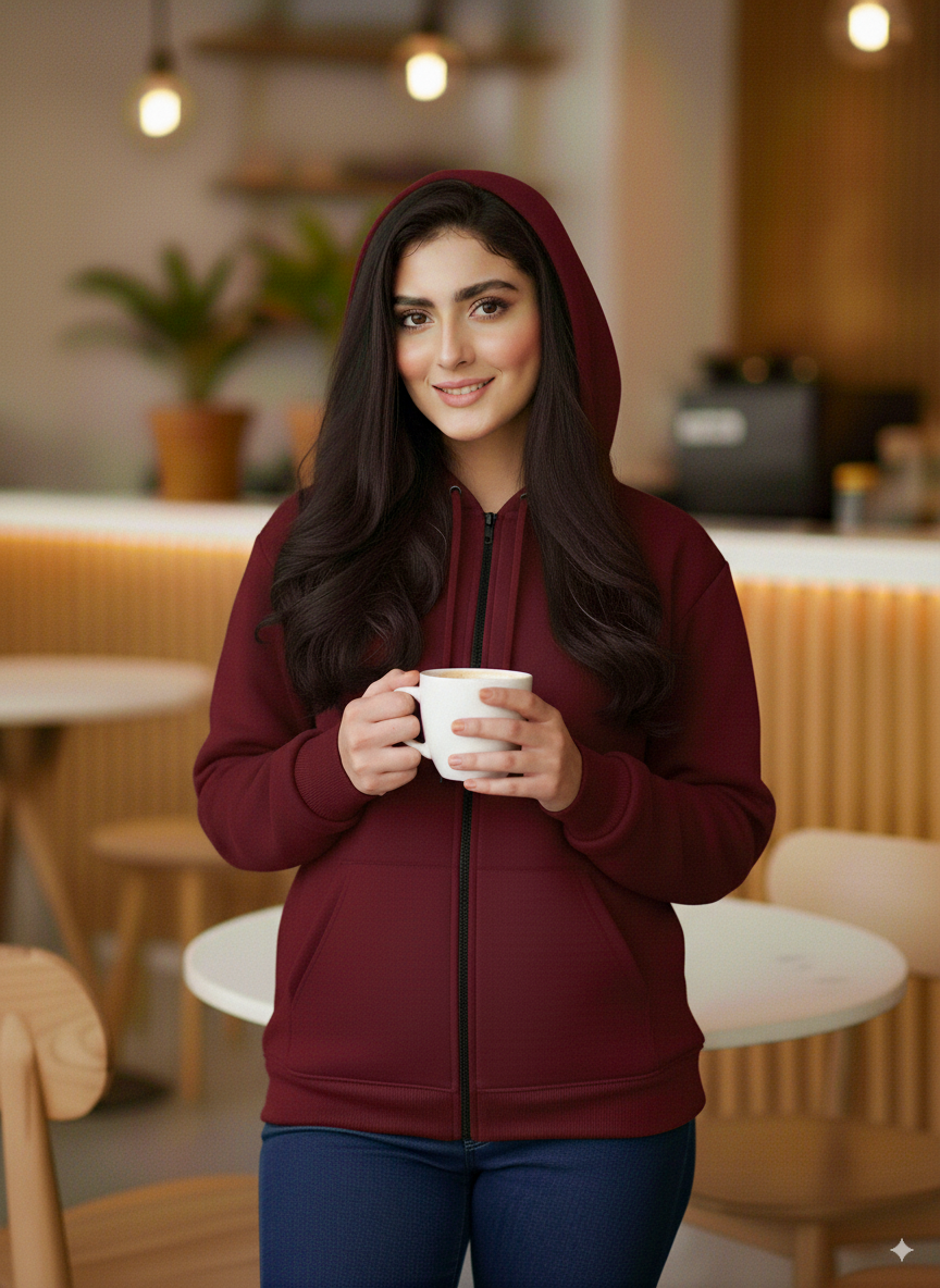 Winter Zipper Hoodie For Women