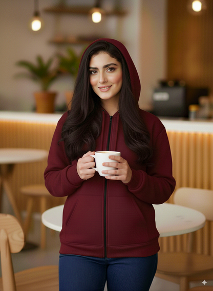 Winter Zipper Hoodie For Women