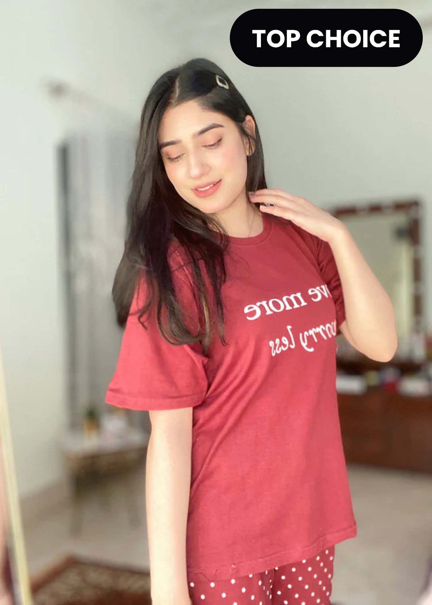 Love More Printed Night Suit