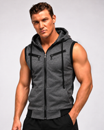Winter Sleeveless Hooded Zipper For Men