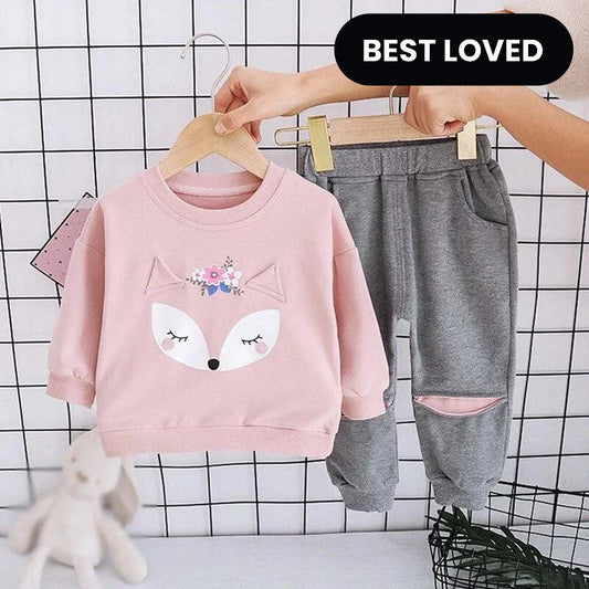 Pink Fox Printed Kids Winter Suit (Each)