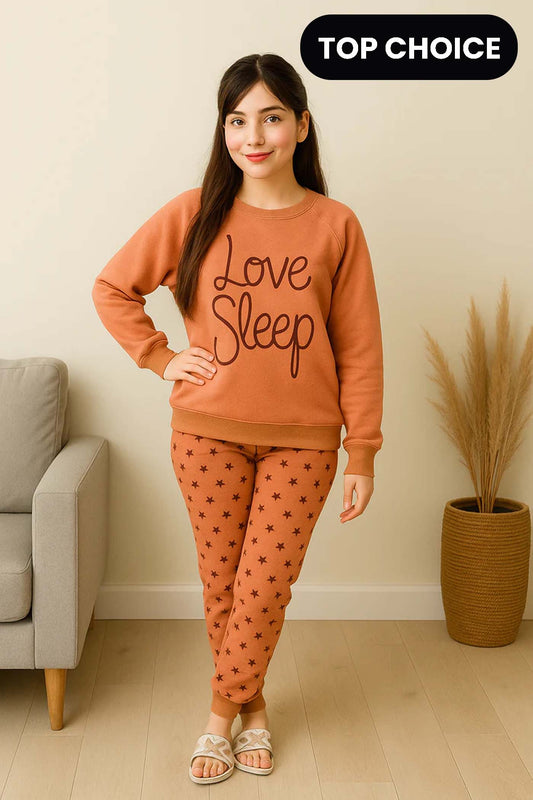 Winter Love Sleep Printed Night Suit