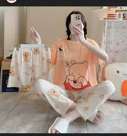 3 Piece Peach Shyness Nightwear