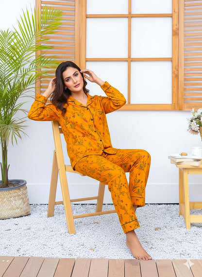 Imported Linen Printed Warm Glow PJ Set-LP9
