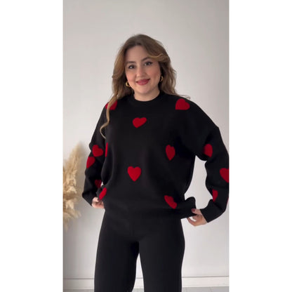 Winter Heart Printed 2 PC Co-Ord Set