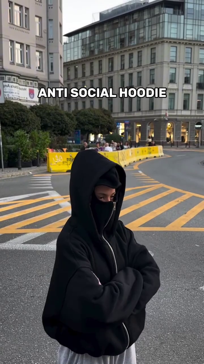 Winter Balaclava Ninja Zipper Hoodie Jacket For Women