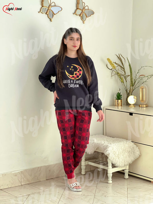 Winter Have A Sweet Dream Printed Night Suit